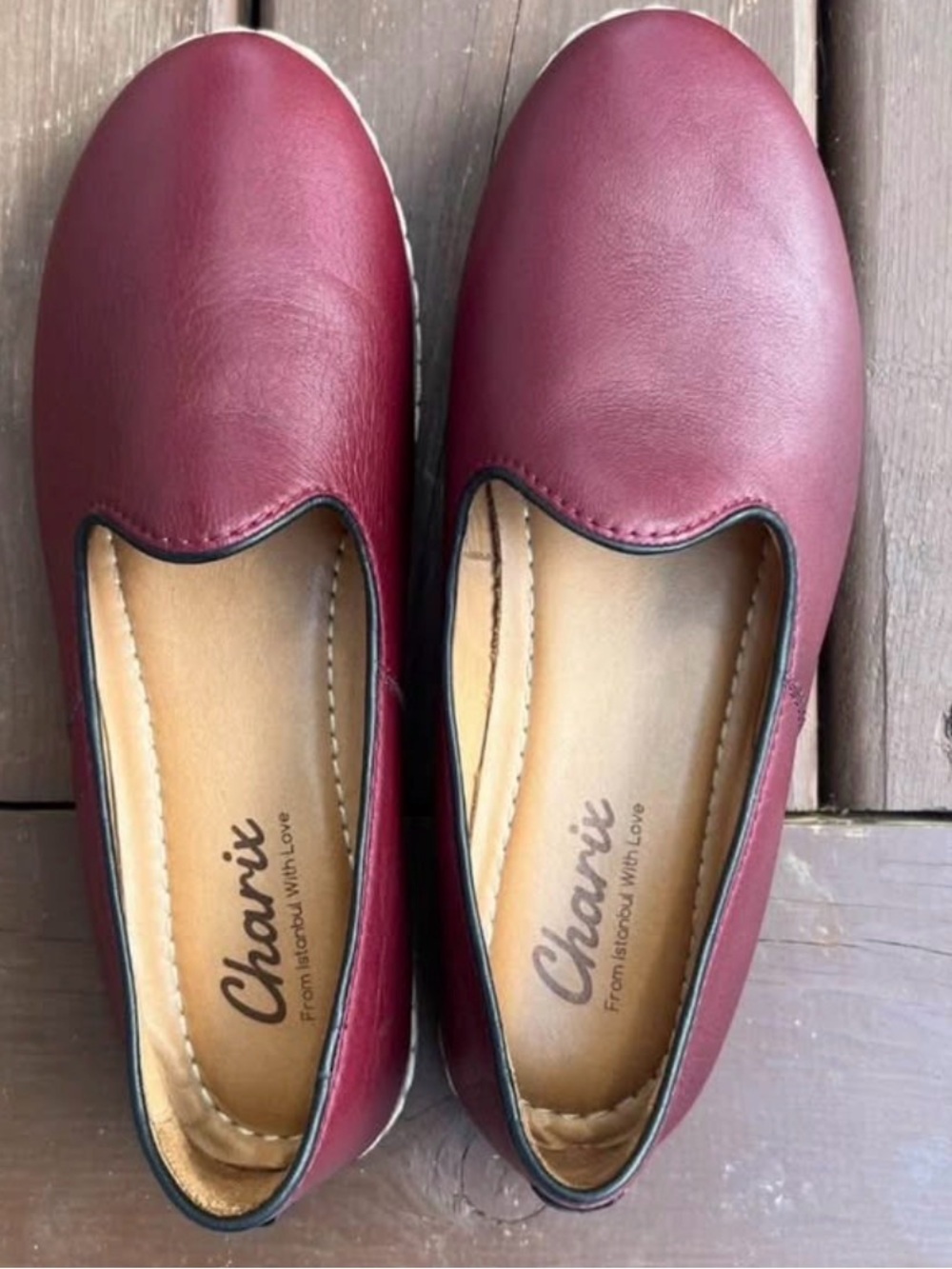 Charix Women's Burgundy Slip-On Loafers